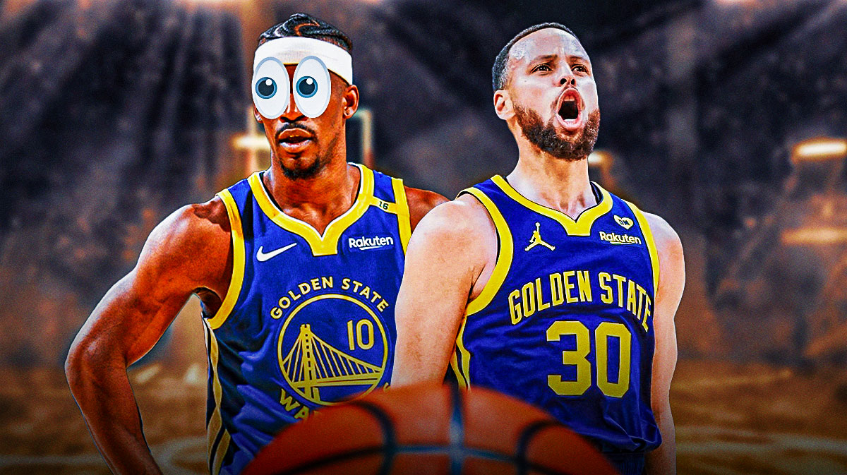 Jimmy Butler with eye emojis and Stephen Curry.