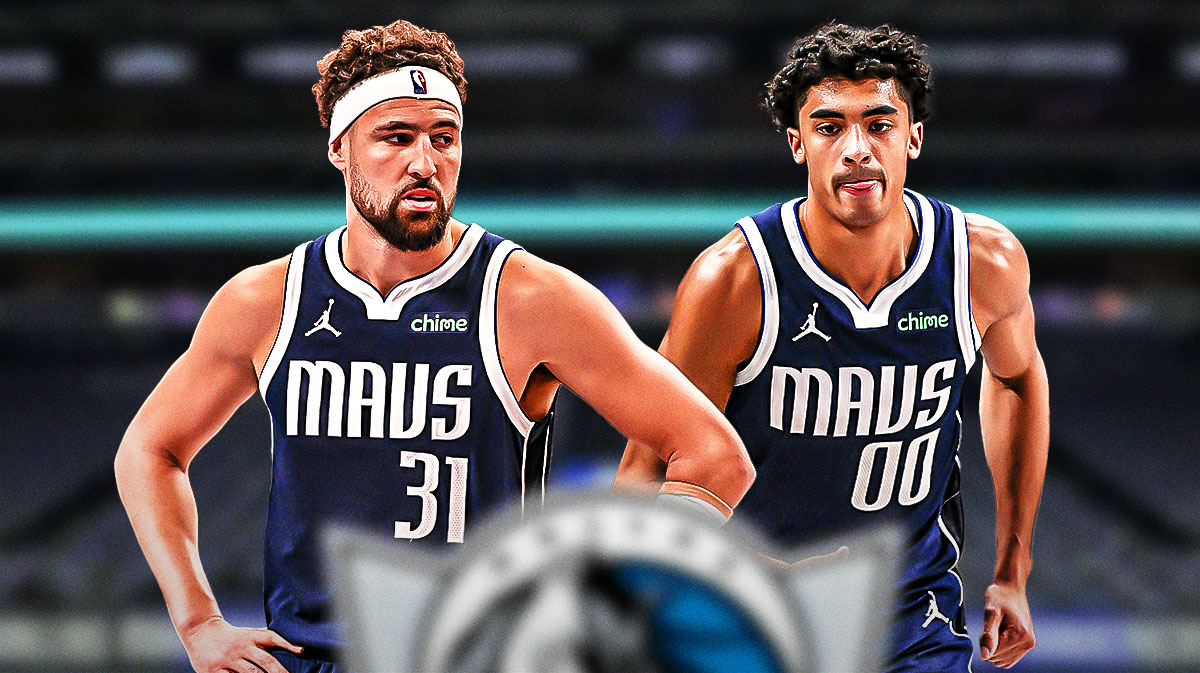 Dallas Mavericks players Klay Thompson and Max Christie