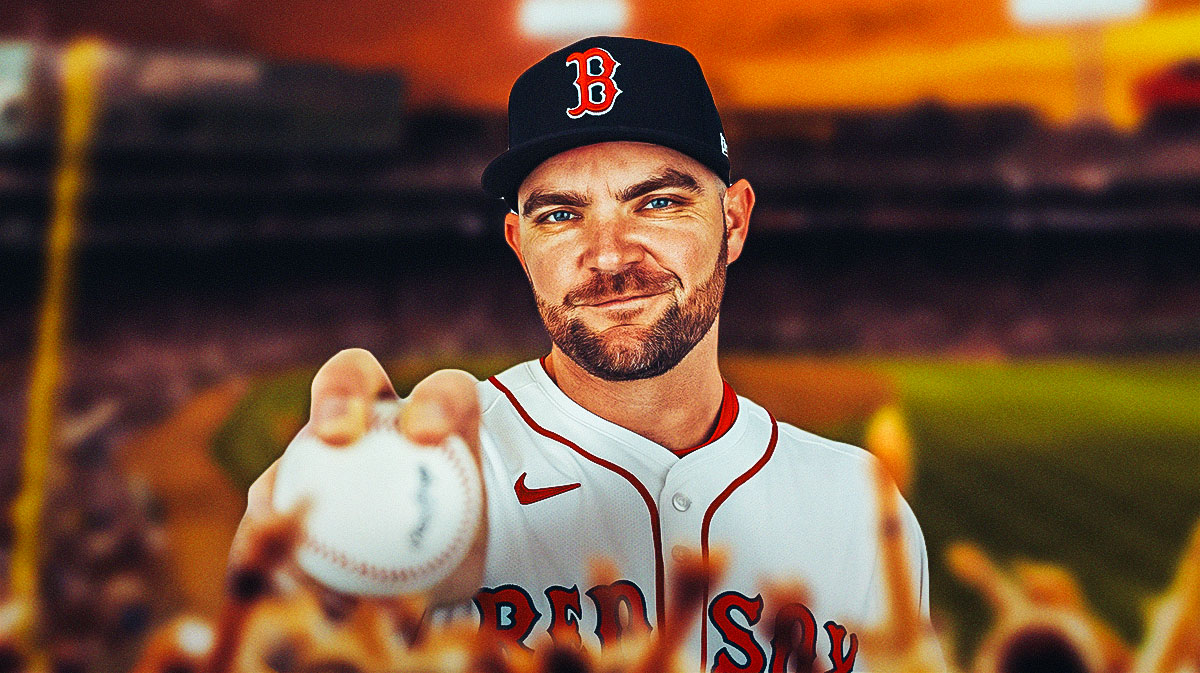 Photo: Liam Hendriks pumping his fist in Red Sox jersey