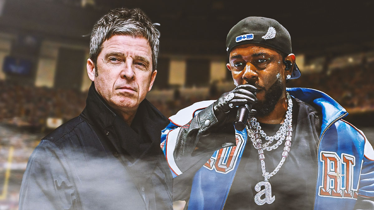 Oasis guitarist Noel Gallagher with Kendrick Lamar, who performed the Super Bowl 59 halftime show at Caesars Superdome in New Orleans, Louisiana.