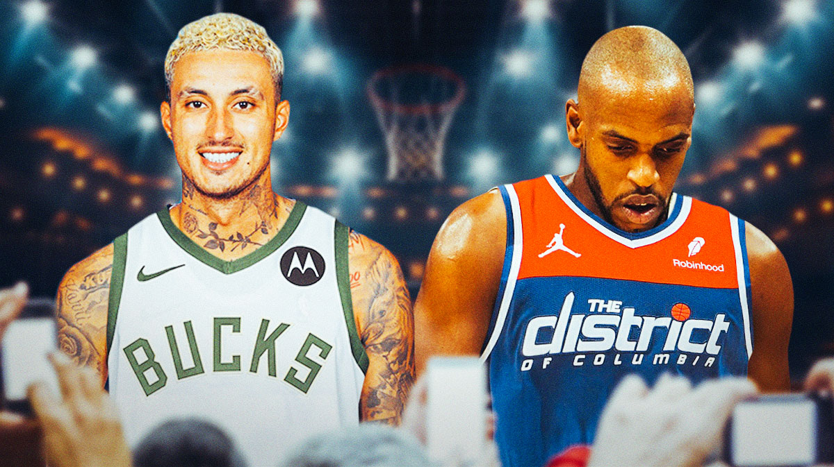 Kyle Kuzma smiles in Bucks jersey, Khris Middleton looks tired in Wizards jersey