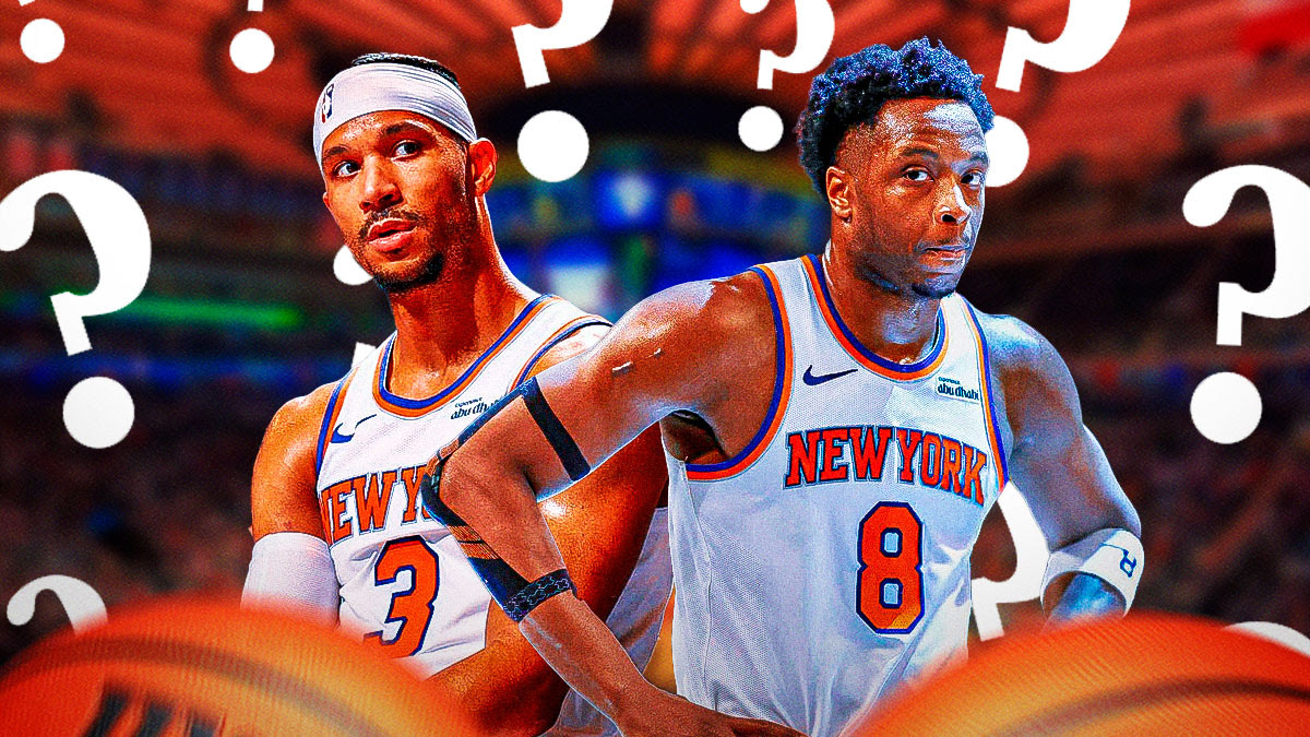 Knicks' OG Anunoby and Josh Hart surrounded by question marks