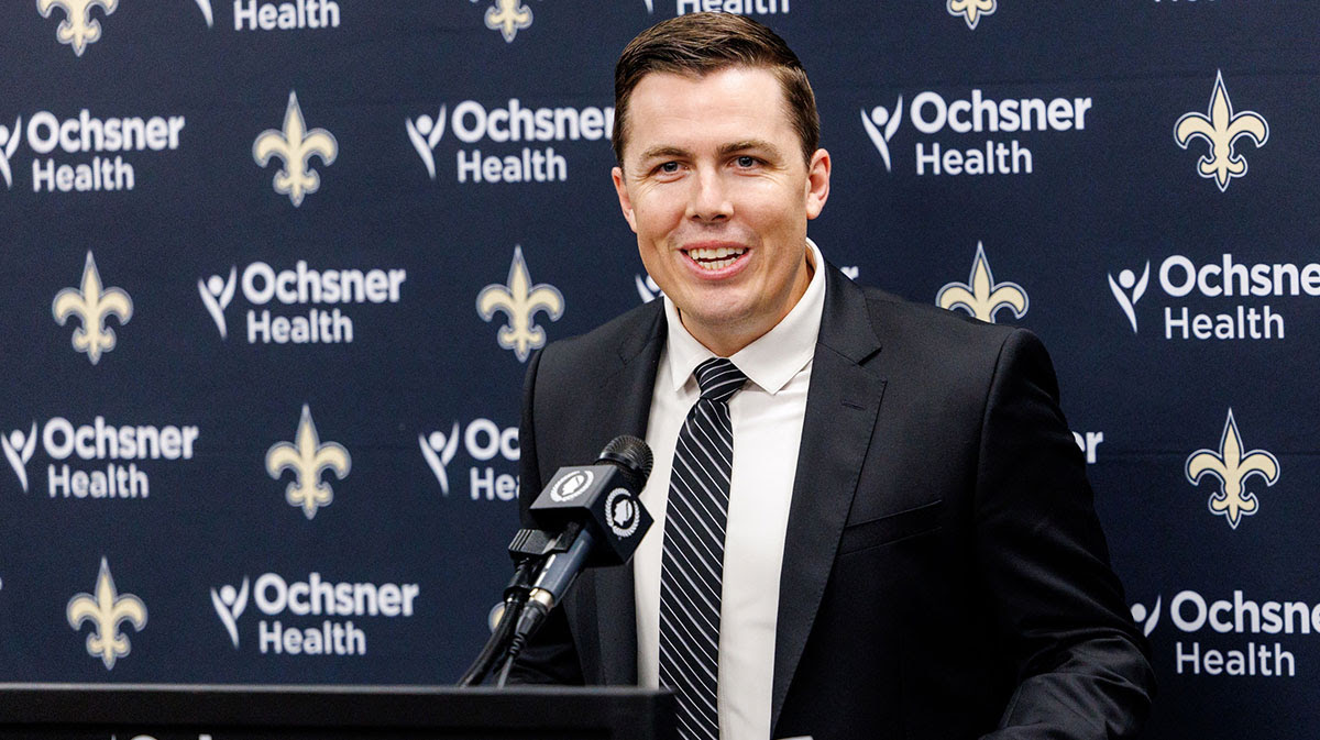 New Orleans Saints introduce Kellen Moore as the head coach and he addresses the media at Ochsner Sports Performance Center.
