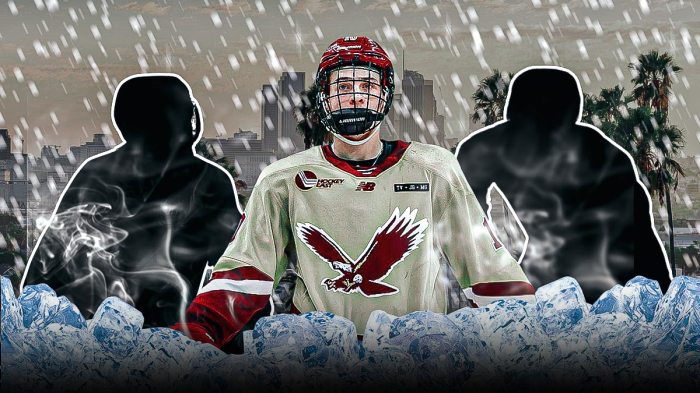 2025 NHL Draft prospects who are competing at the 2025 Frozen Four tournament.