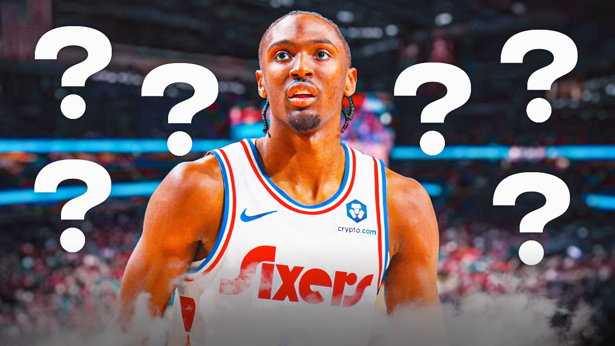 76ers' Tyrese Maxey surrounded by question marks
