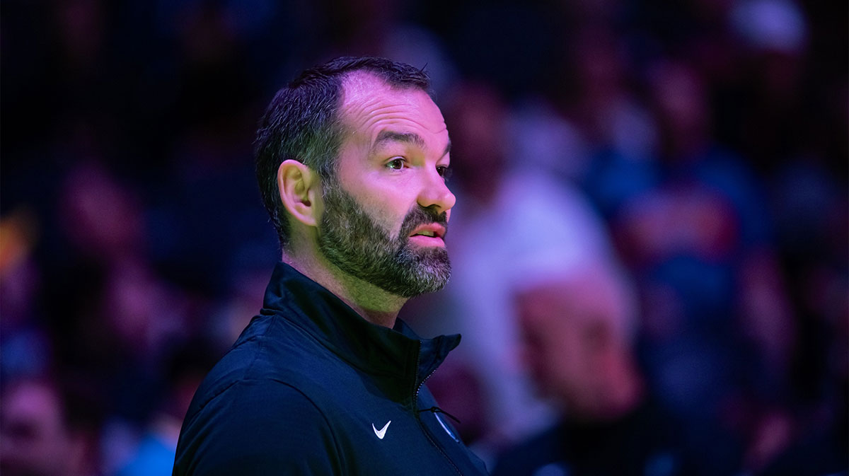 Dallas Mavericks assistant coach Alex Jensen against the Phoenix Suns at Footprint Center.