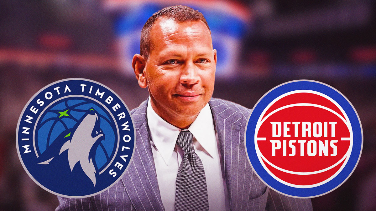 Alex Rodriguez, Minnesota Timberwolves and Detroit Pistons logos