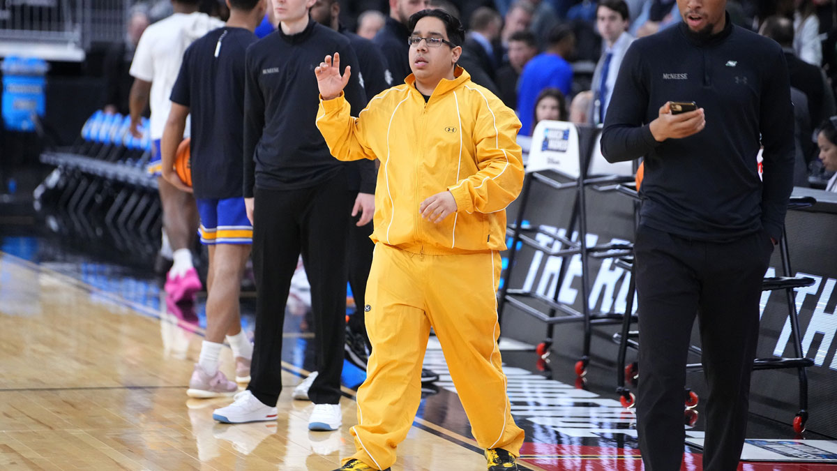 McNeese State Cowboys manager Amir Khan before a second round men’s NCAA Tournament game against the Purdue Boilermakers at Amica Mutual Pavilion.