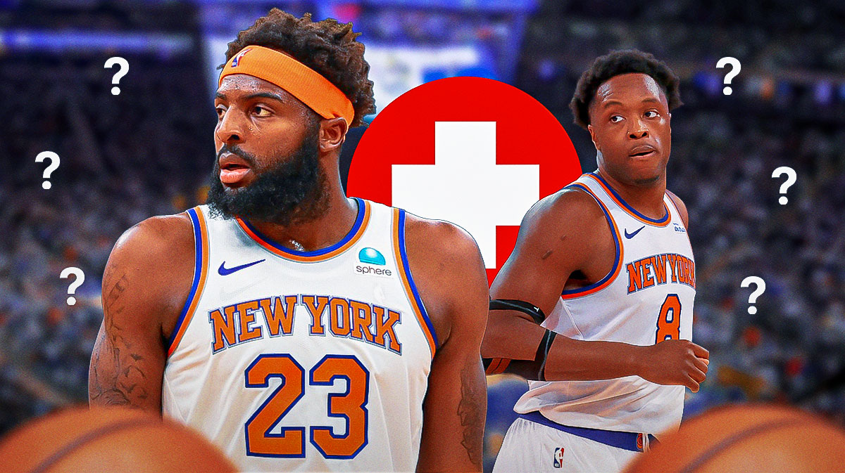 OG Anunoby and Mitchell Robinson with medical signs and question marks