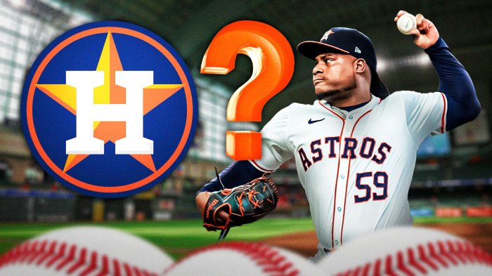 Astros pitcher Framber Valdez with big question mark next to him