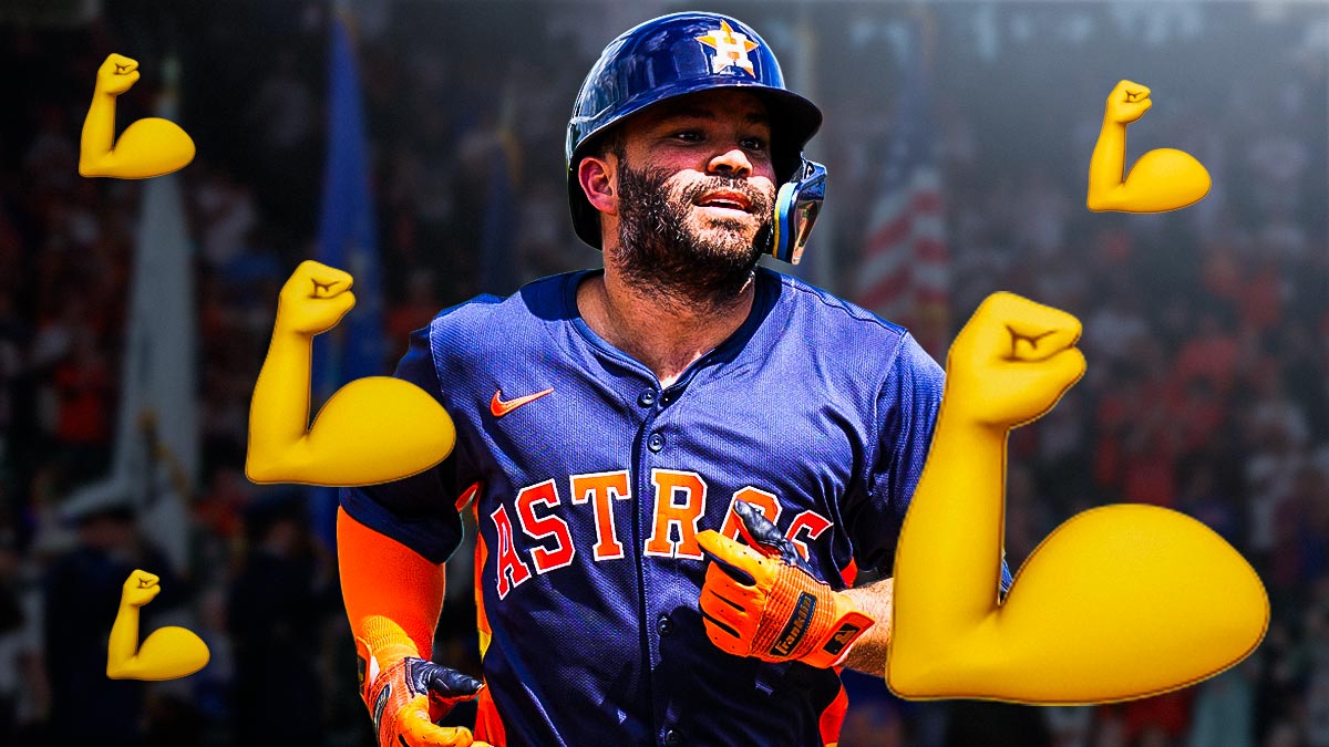 Jose Altuve with the muscles emoji