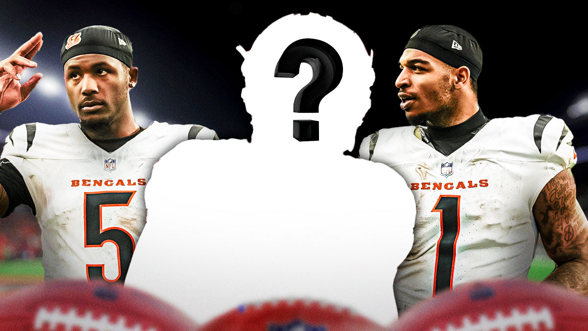 Ja'Marr Chase, Tee Higgins, and a mystery linebacker in the middle of them.