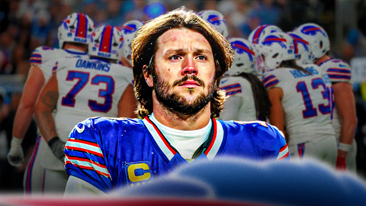 Buffalo Bills QB Josh Allen looking.