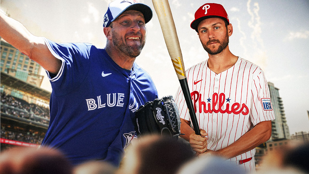 Blue Jays’ Max Scherzer reacts to Trea Turner challenging his first pitch
