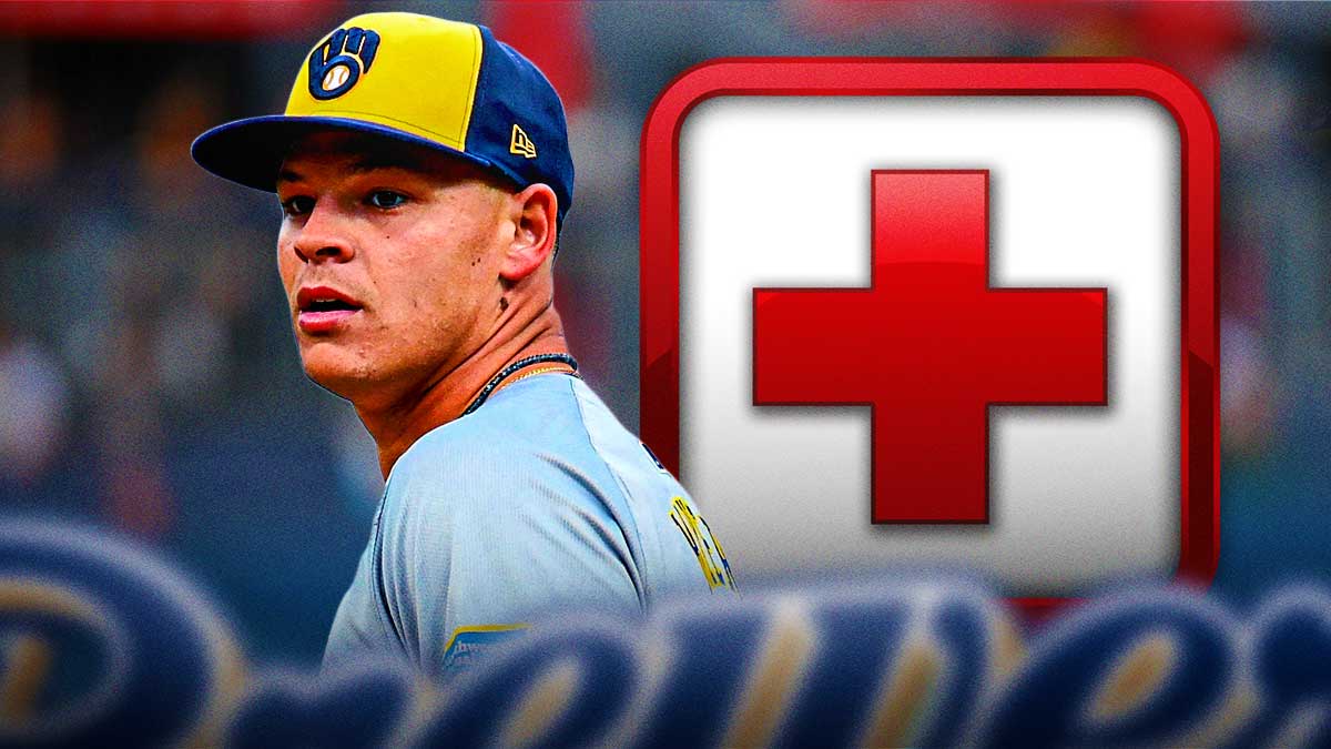 MLB Milwaukee Brewers player Tobias Myers, with the injury symbol