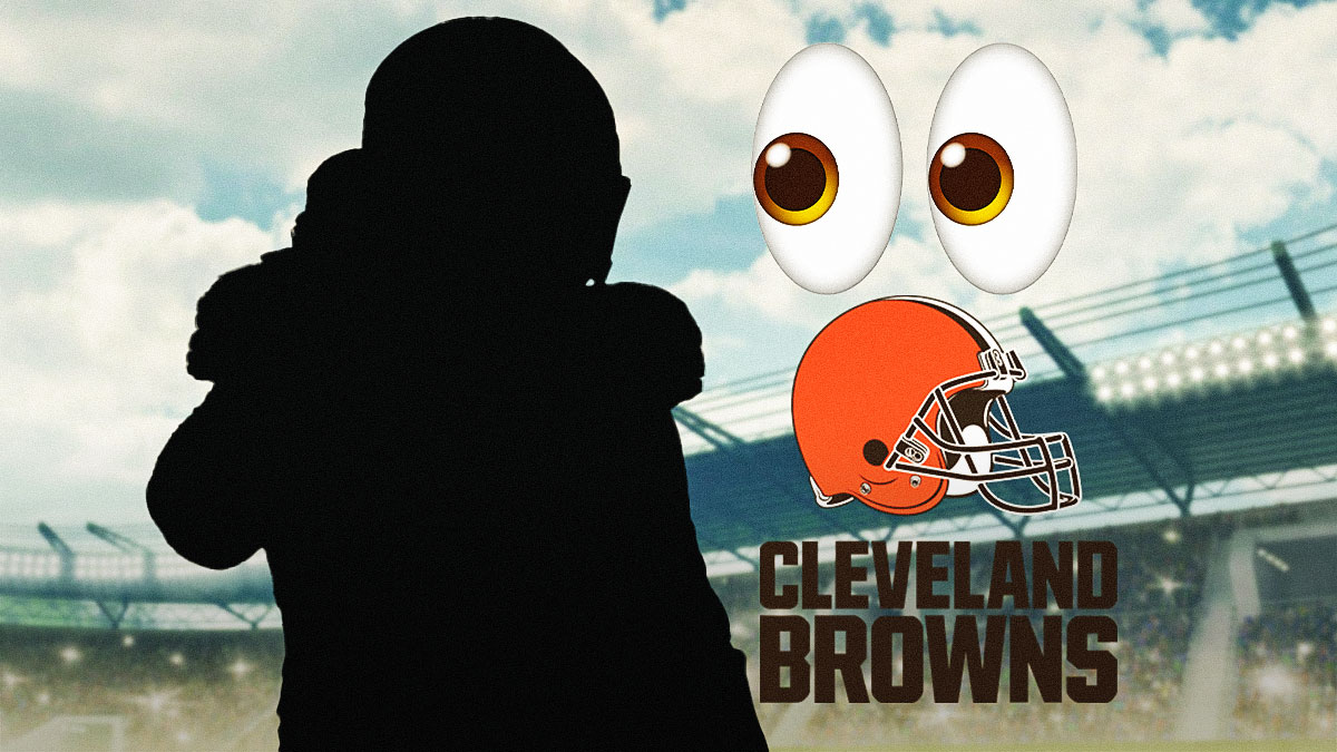 Featured Graphic idea: Silohouette of Browns Devin Bush. Eyes emoji next to him. Browns logo in background