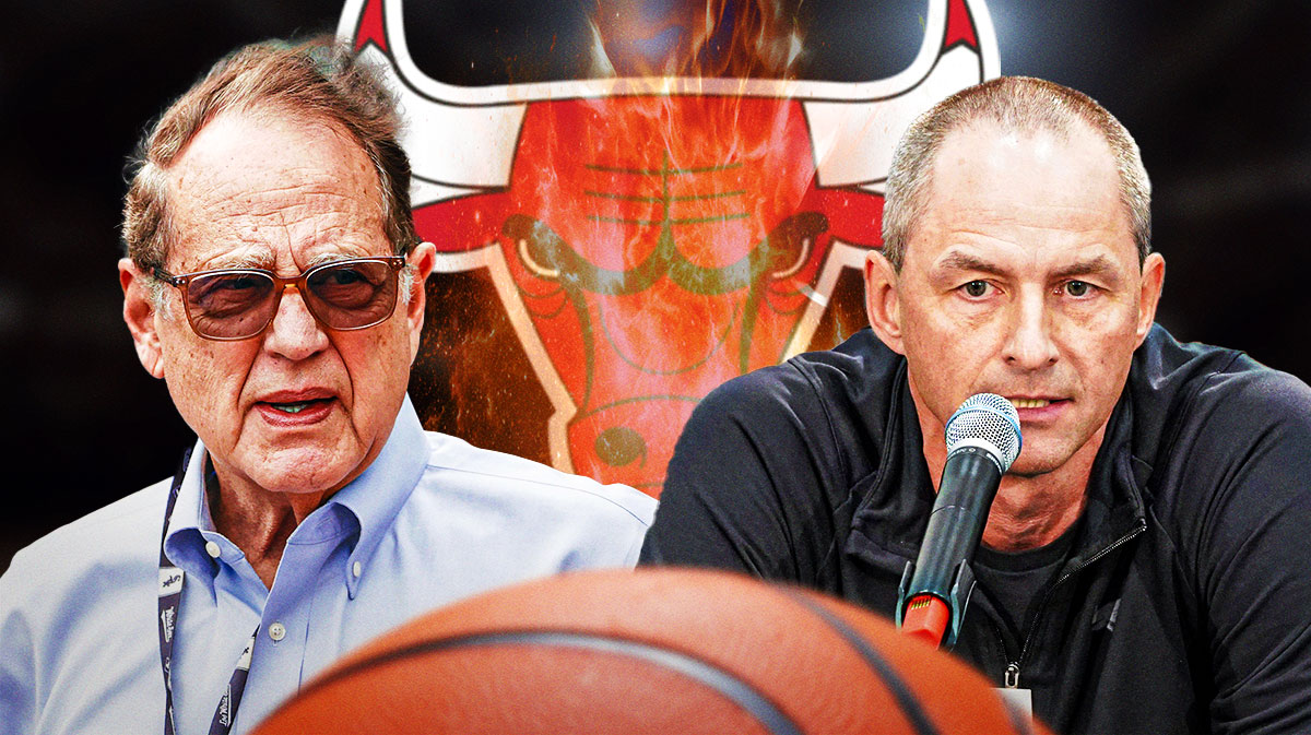 Chicago Bulls owner Jerry Reinsdorf and general manager Arturas Karnisovas