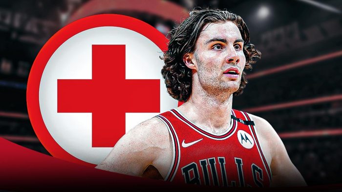 Josh Giddey, Josh Giddey injury, Josh Giddey Bulls, Bulls, Bulls Pacers, Josh Giddey (Bulls) with medical cross symbol