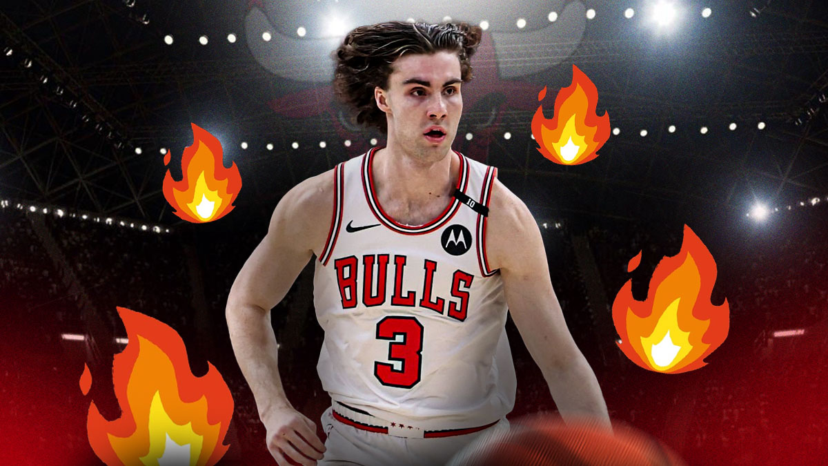 Josh Giddey, Chicago Bulls logo, fire symbols