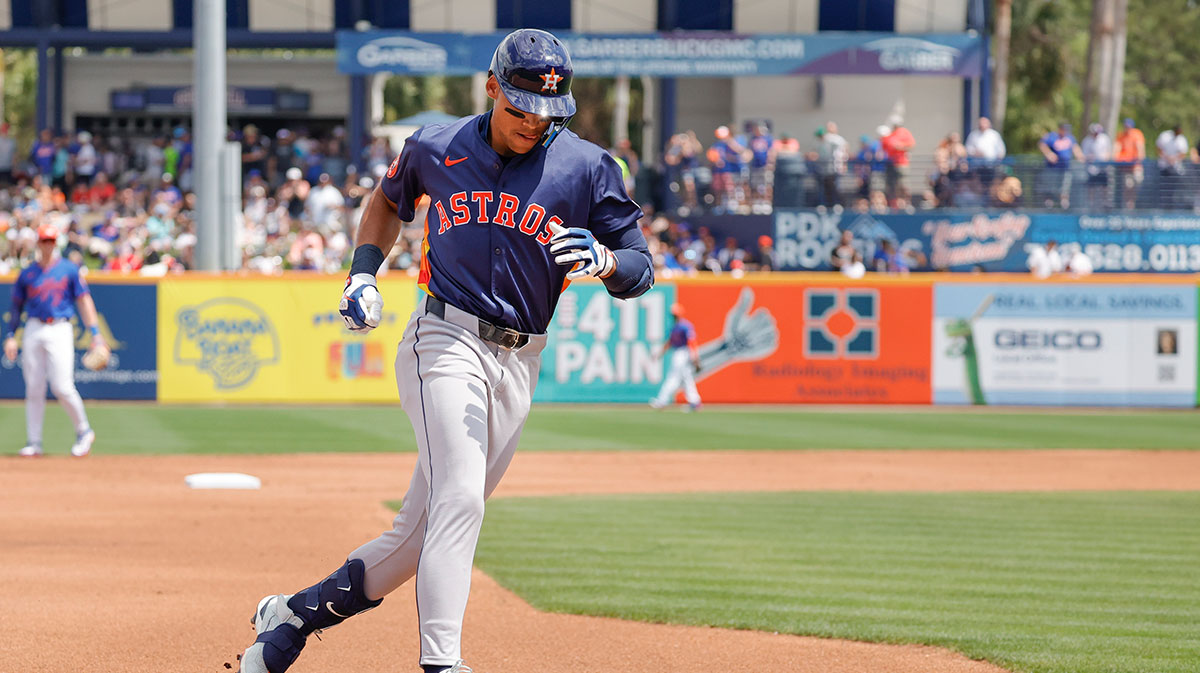 Houston Astros outfielder Cam Smith rounds third base after his two run home run during the second inning against the New York Mets at Clover Park.