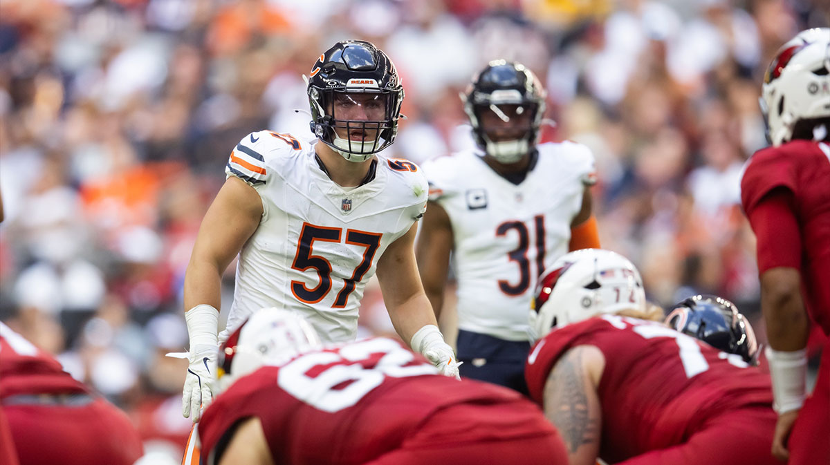 Chicago Bears linebacker Jack Sanborn (57) against the Arizona Cardinals at State Farm Stadium.