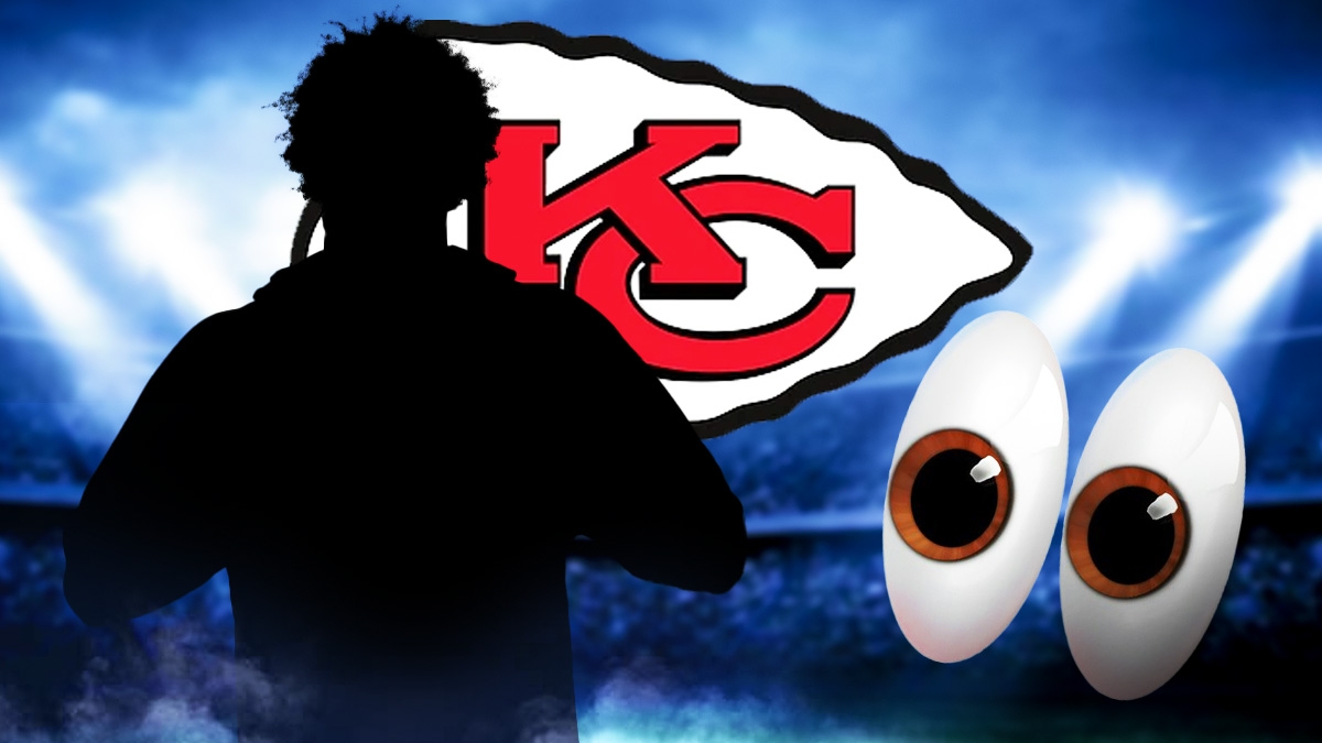 Featured Graphic idea: Silohouette of Nick Emmanwori with eyes emoji next to him. Chiefs logo in background