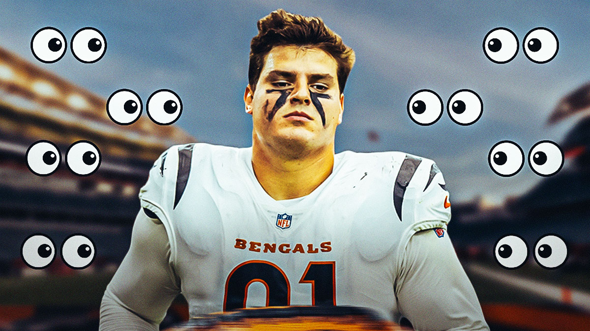Bengals EDGE Trey Hendrickson. Eyeball emojis all over, indicating a possible trade.
