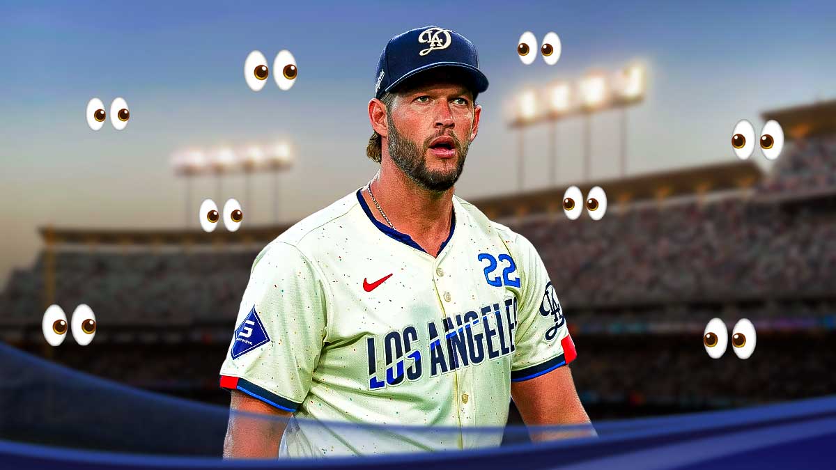 Clayton Kershaw with the eyes emojis around him