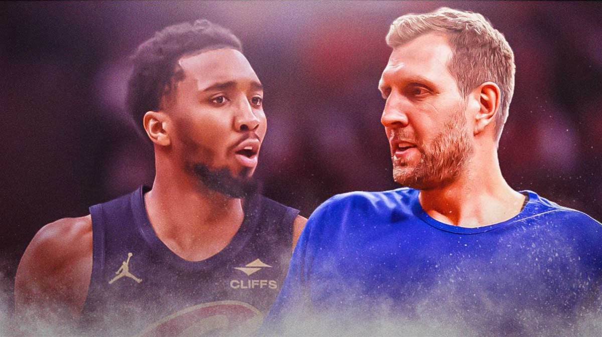 Cavs' Donovan Mitchell and Mavericks' Dirk Nowitzki