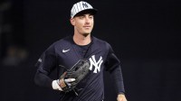 New York Yankees outfielder Cody Bellinger (35) looks on against the Toronto Blue Jays at George M. Steinbrenner Field.