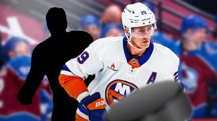 Brock Nelson with Avalanche. Silhouette of Charlie Coyle