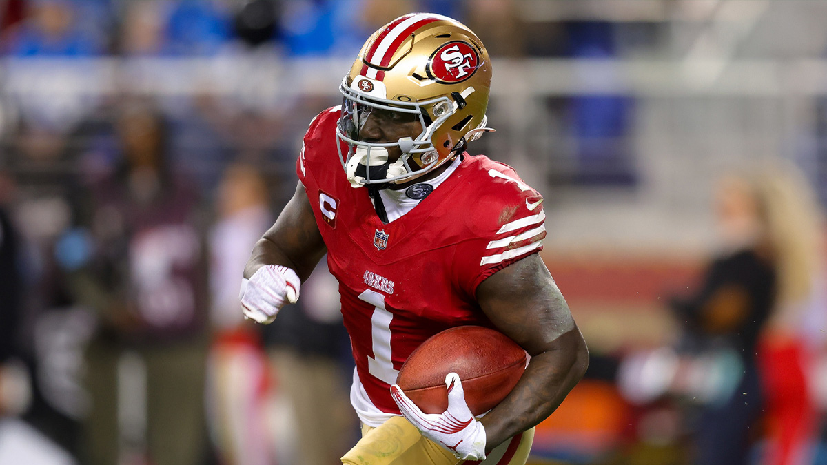 San Francisco 49ers wide receiver Deebo Samuel Sr. (1) during the game against the Detroit Lions at Levi's Stadium. 