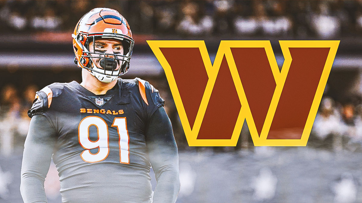 Bengals Trey Hendrickson and Washington Commanders logo