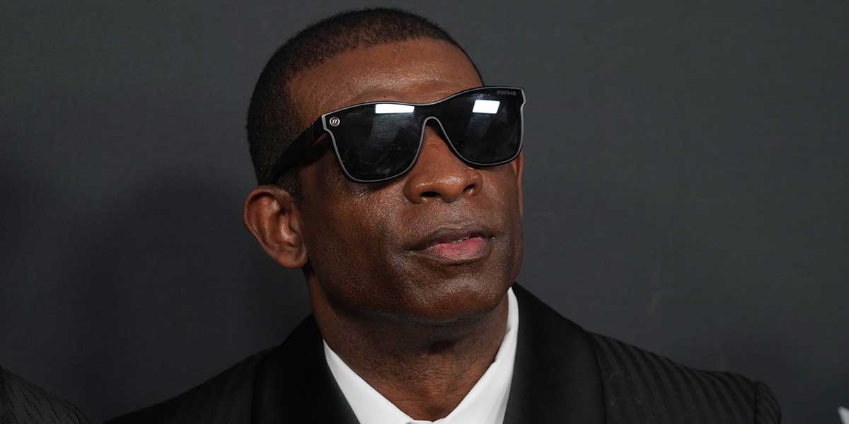 Deion Sanders on the red carpet before Super Bowl LIX NFL Honors at Saenger Theatre.
