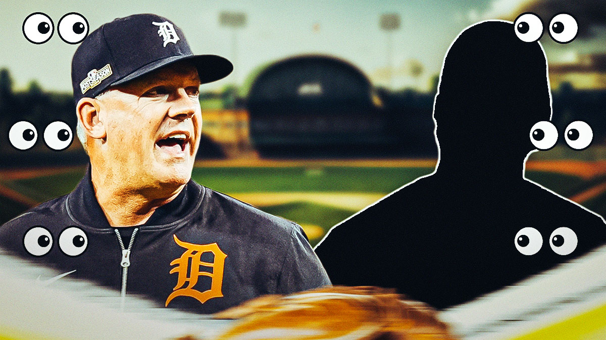 A.J. Hinch on one side, a silhouette of Manuel Margot on the other side with a bunch of the big eyes emojis