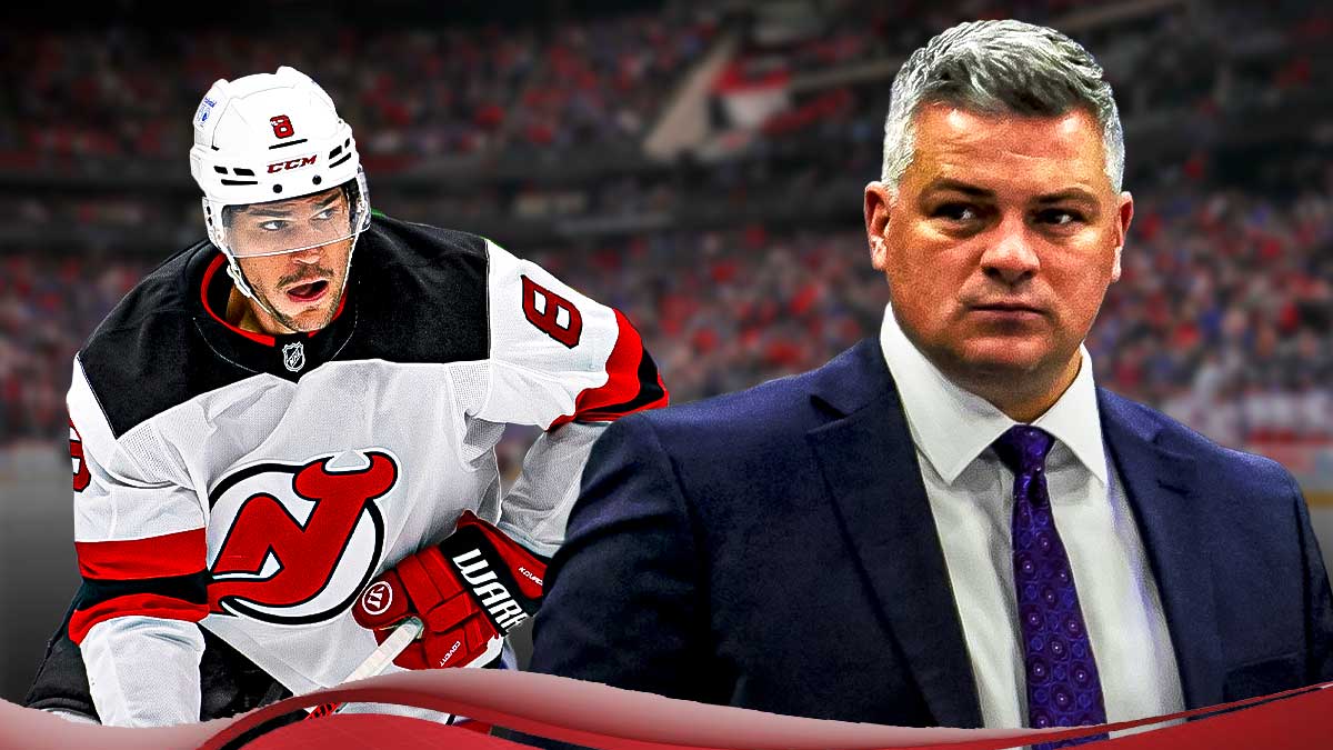 Devils coach Sheldon Keefe calls out Johnathan Kovacevic.