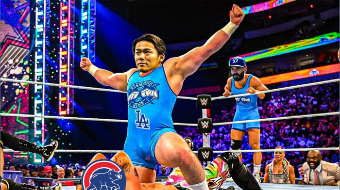 Yoshinobu Yamamoto (Dodgers) as the guy in blue inside the ring
