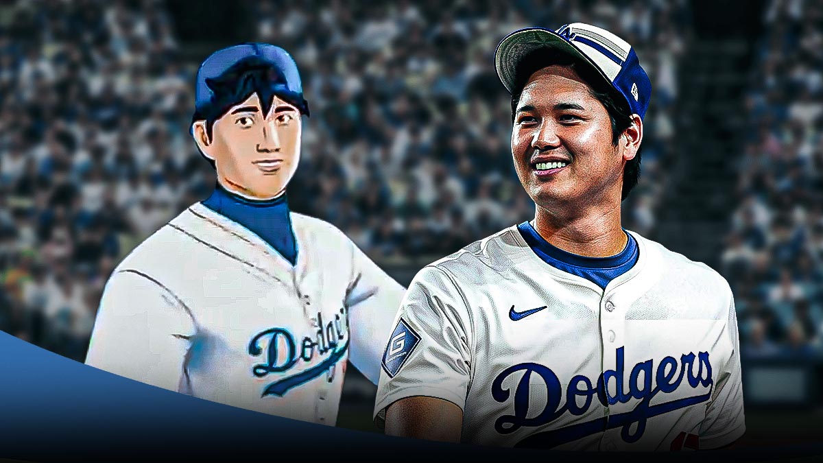 Shohei Ohtani (Dodgers) bên cạnh nhân vật Fortnite của mình