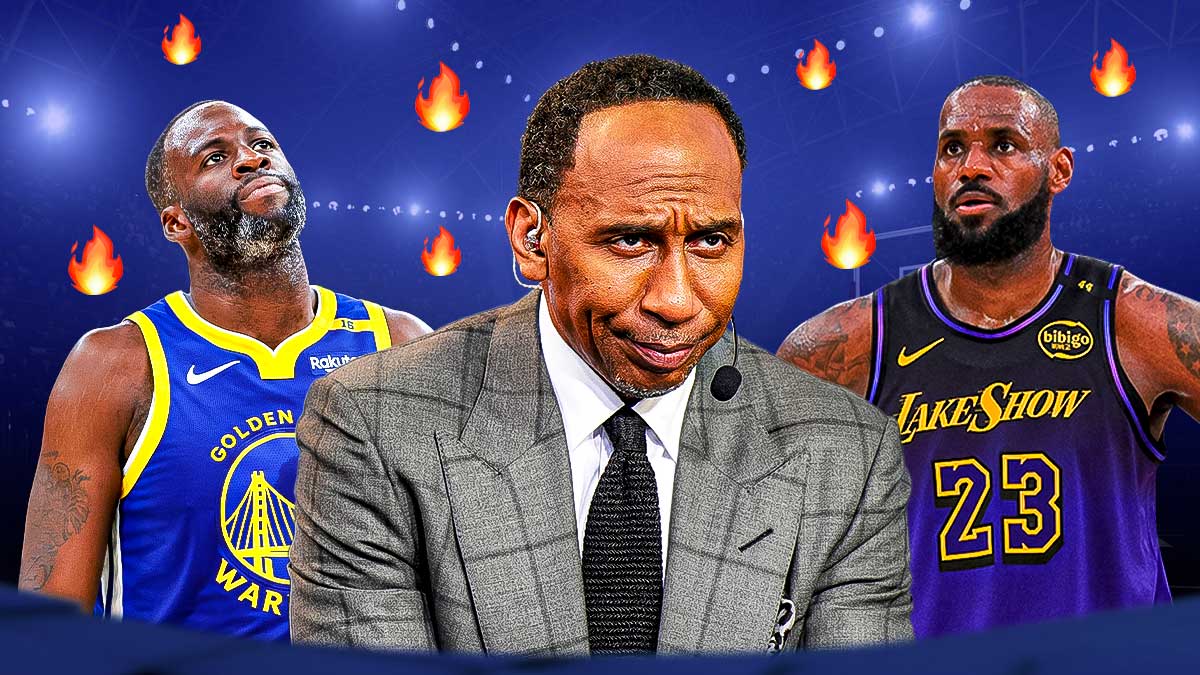 Stephen A Smith, Draymond Green, LeBron James, fire symbols