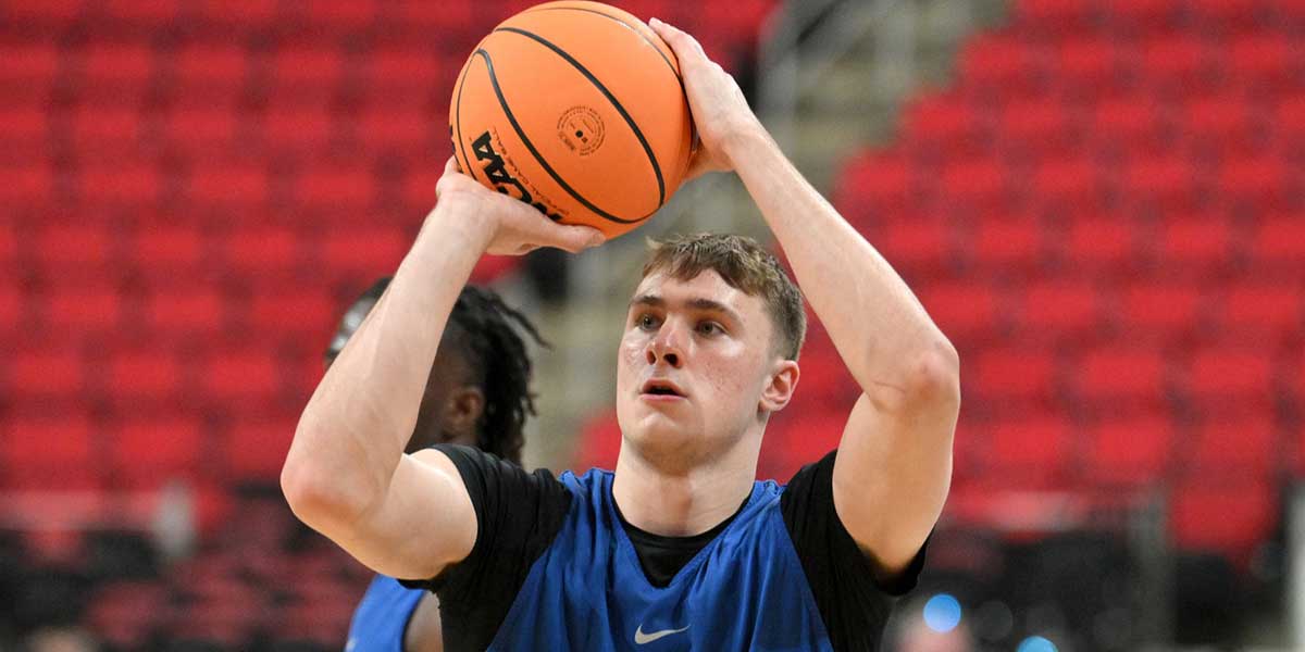 Duke Blue Devils forward Cooper Flagg (2) shoots the ball during the NCAA pre tournament practice at Lenovo Center at Lenovo Center.