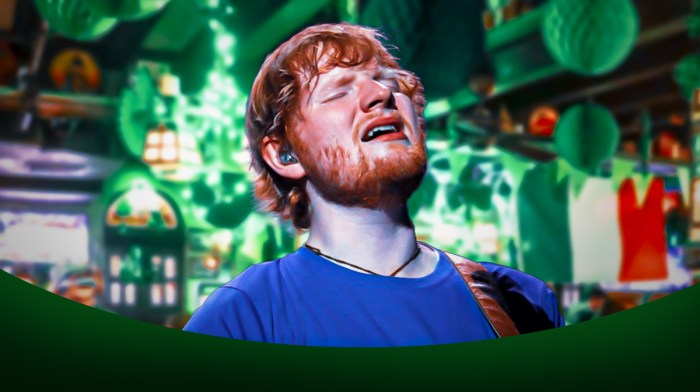 Ed Sheeran, who performed in a Boston pub on St. Patrick's Day.