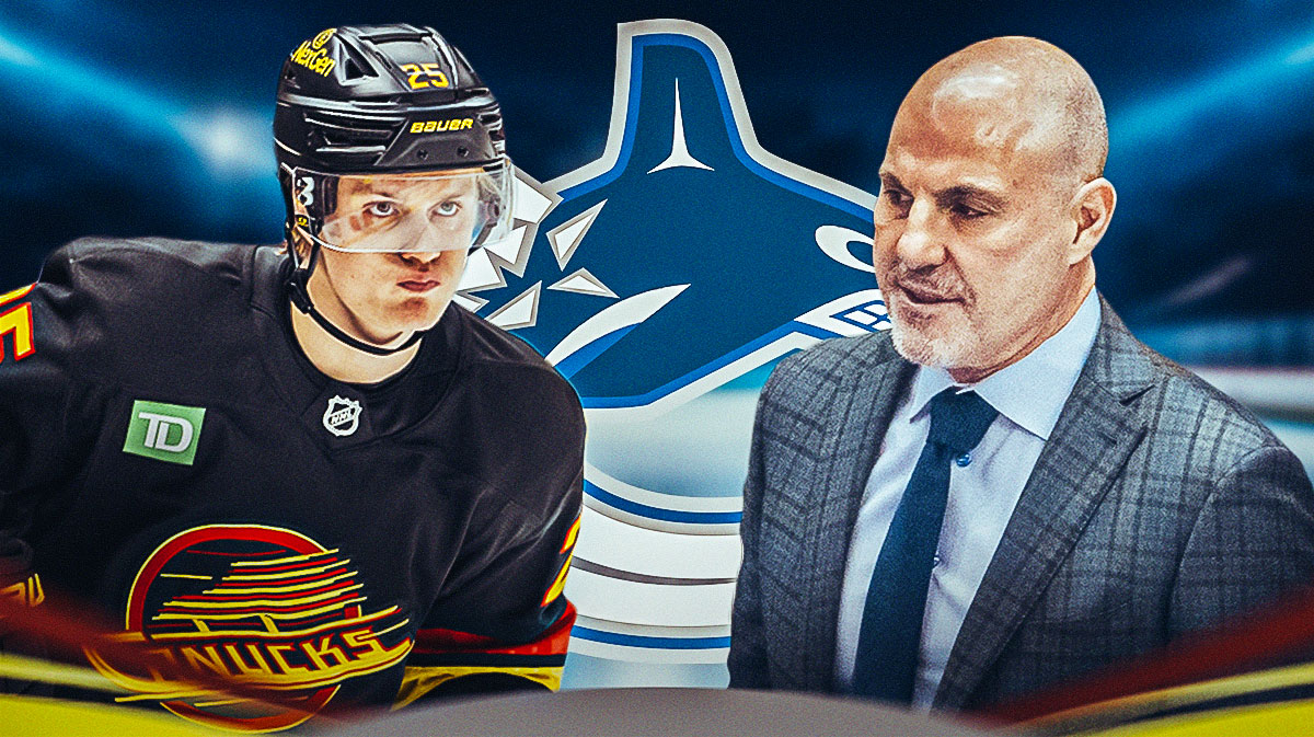 Elias Pettersson and Rick Tocchet with Canucks