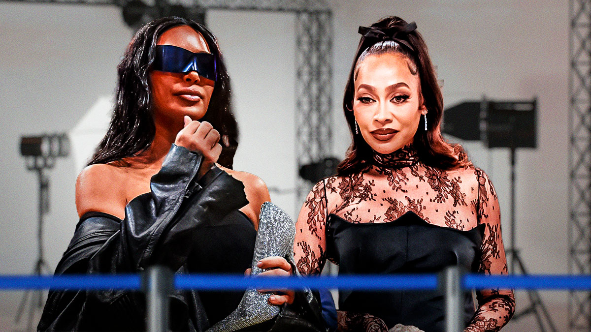 Kim Kardashian and La La Anthony, who made a new series called Group Chat for Hulu.