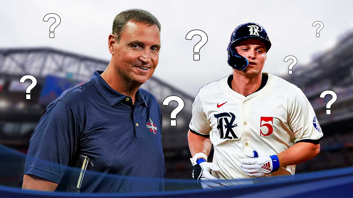 Rangers' Corey Seager and general manager Chris Young with question marks all over