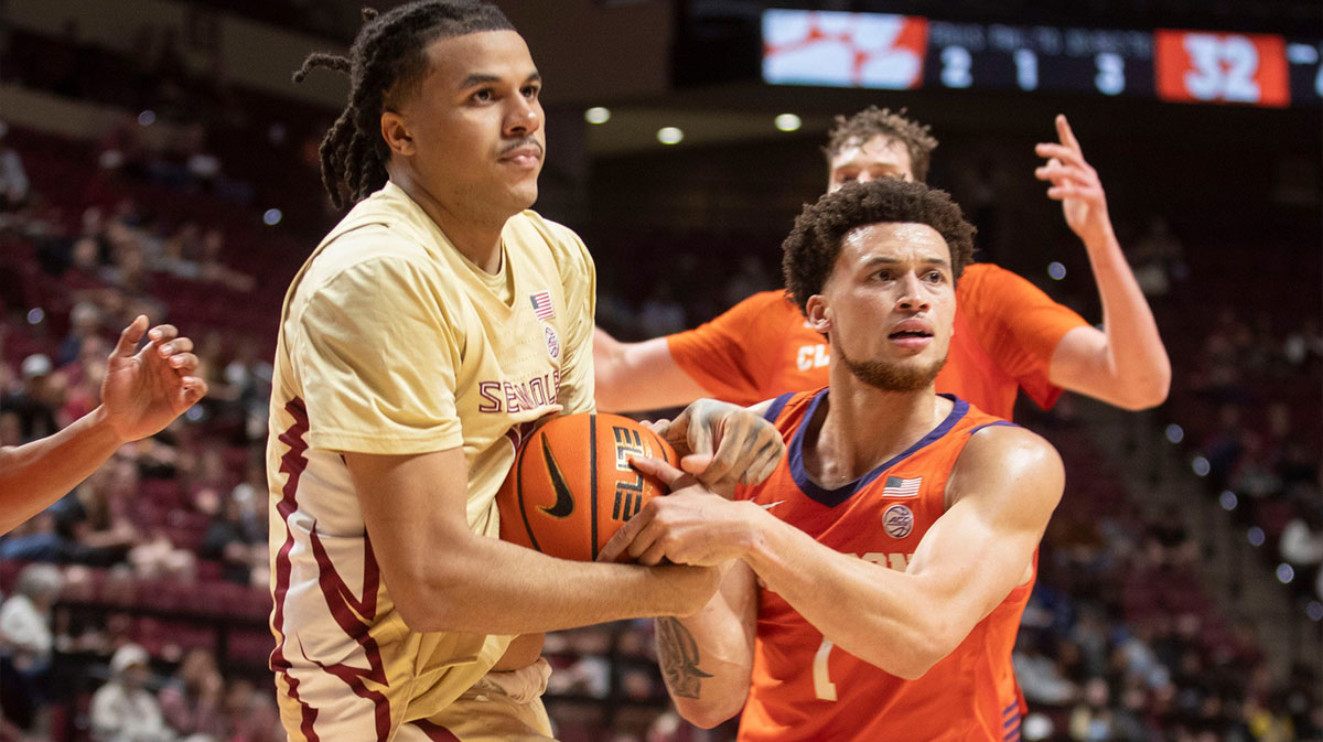 The Florida State mens basketball team competes to win their second matchup of the season against the Clemson Tigers at Donald L. Tucker Civic Center Saturday, Feb. 15 2025.