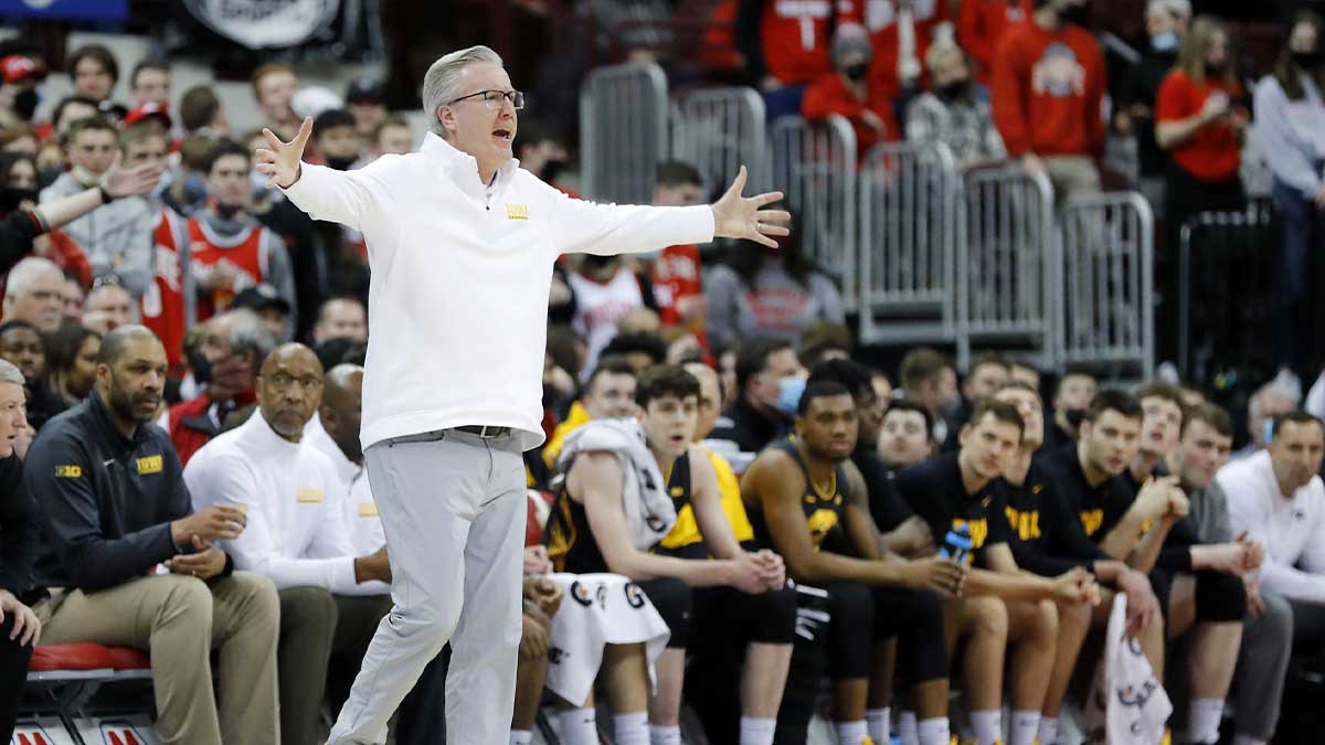 Iowa Hawkeyes head coach Fran McCaffrey during the first half against the Ohio State Buckeyes at Value City Arena.