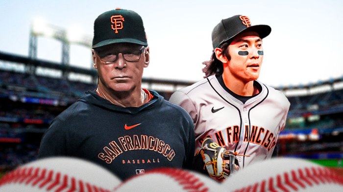 Jung Hoo Lee and Bob Melvin Giants