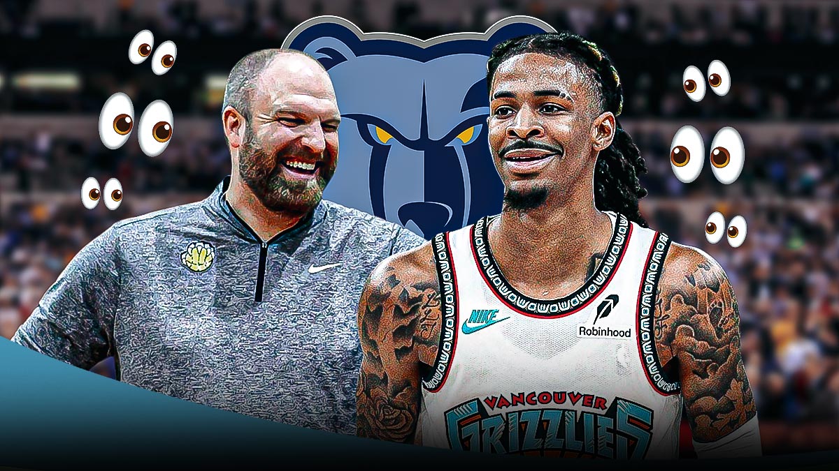 Ja Morant and Taylor Jenkins, Memphis Grizzlies logo, eyes symbols
