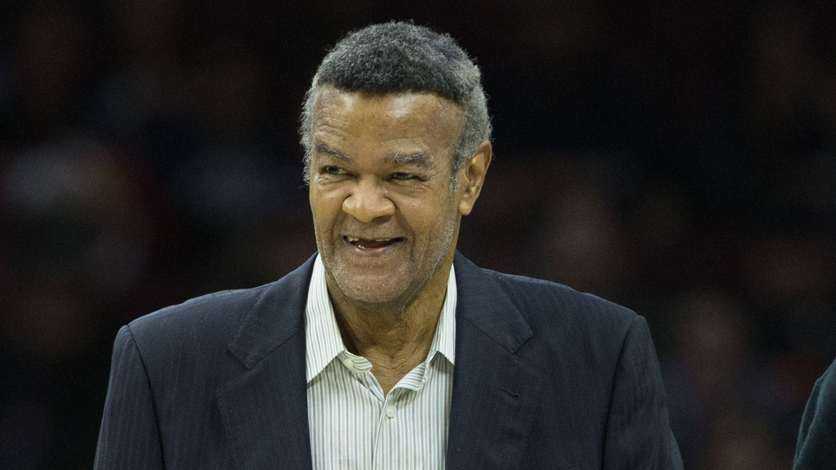 Philadelphia 76ers former Player Hal Greer was presented before action against Miami heat in Wells Fargo Center.