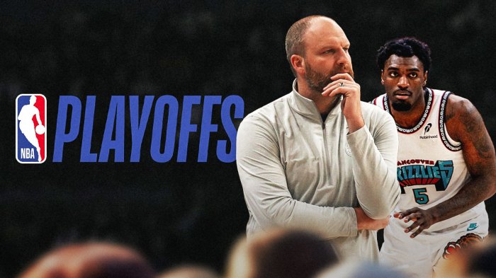Taylor Jenkins, Vince Williams Jr., NBA Playoffs logo, Grizzlies logo